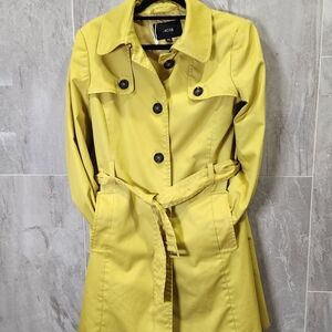 Jacob Bright Yellow Double-Breasted Trench Coat